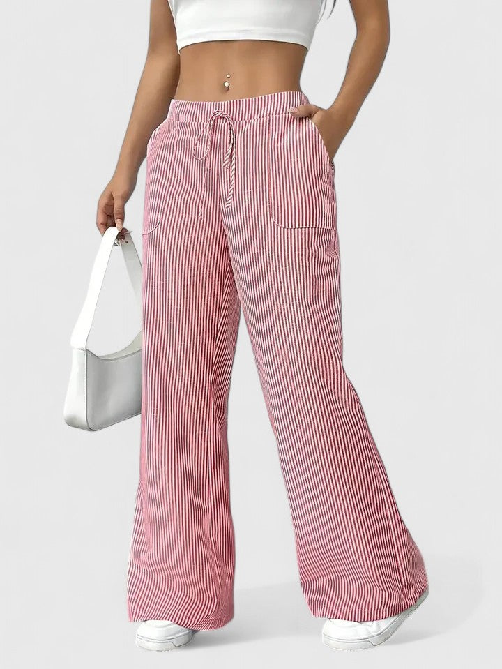 DOMINIQUE | Comfortable wide trousers with elegant details