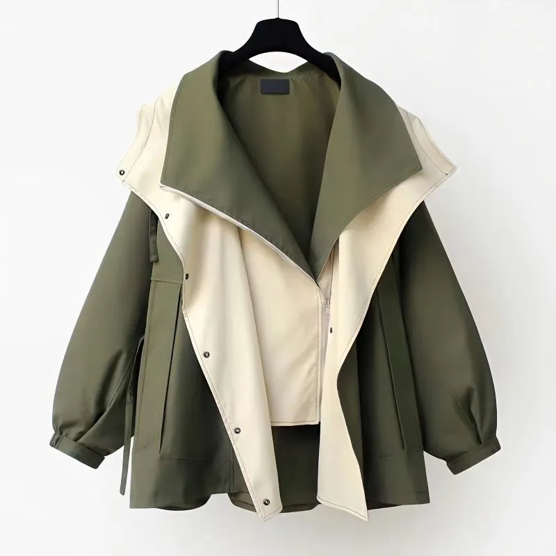NATI | Two-Layer Hooded Jacket with Snap and Zip Closure