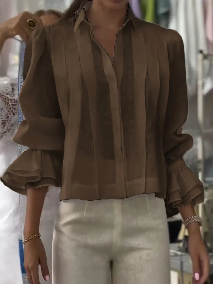 NORA | Elegant Pleated Cotton Blouse