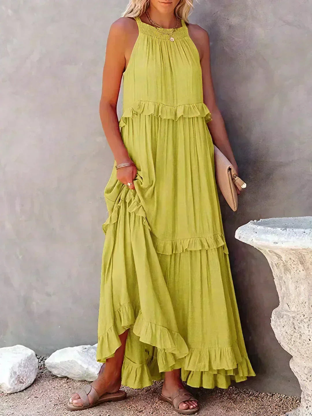 LANDRY | Chic Ruffle Trim Sleeveless Dress