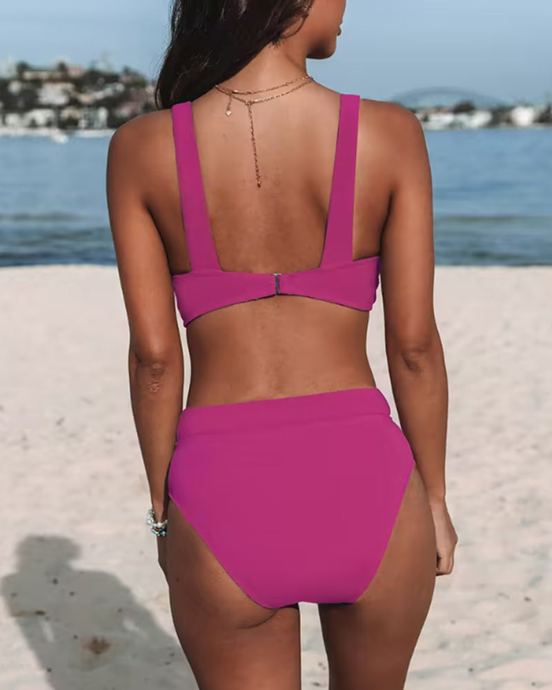 VERO | High-waisted bikini in solid color