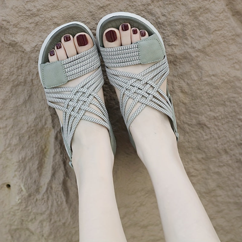 BERLY | Sandals with Woven Strap and Adjustable Fastening
