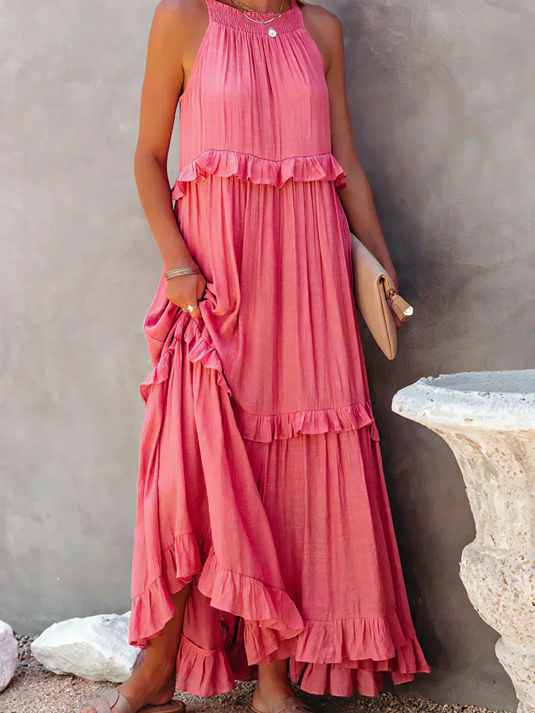 LANDRY | Chic Ruffle Trim Sleeveless Dress