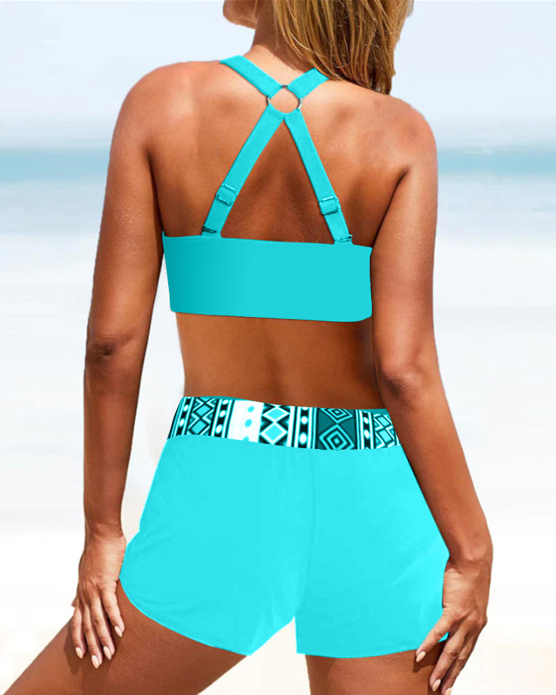 SALO | High-waisted bikini with geometric print
