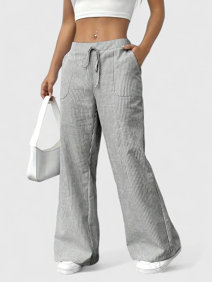 DOMINIQUE | Comfortable wide trousers with elegant details