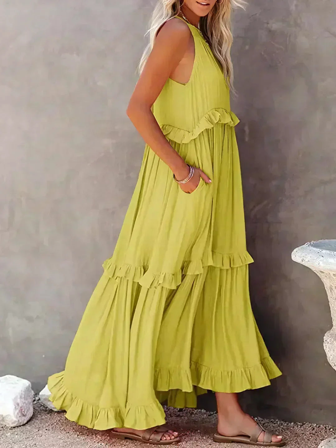 LANDRY | Chic Ruffle Trim Sleeveless Dress