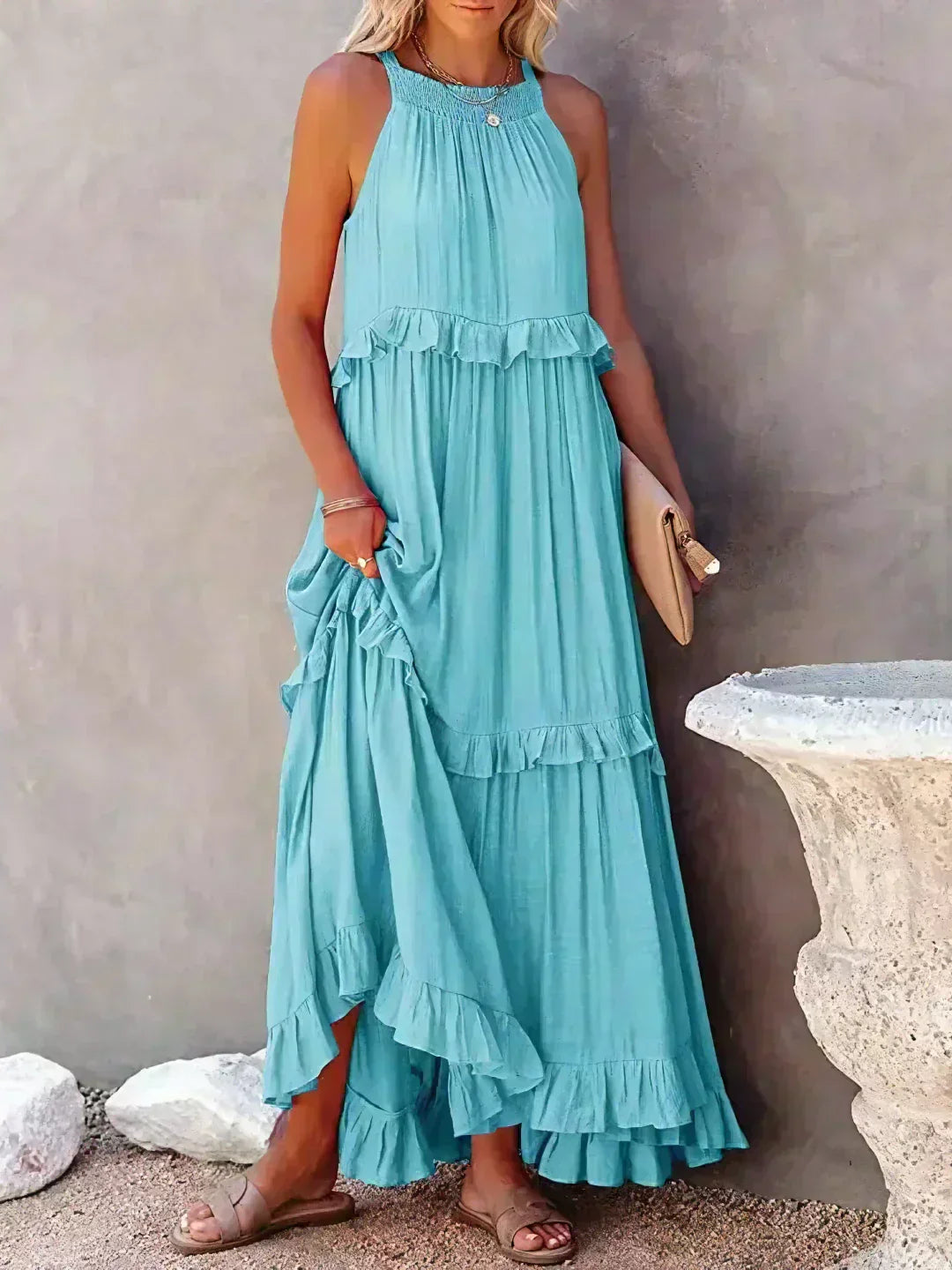 LANDRY | Chic Ruffle Trim Sleeveless Dress