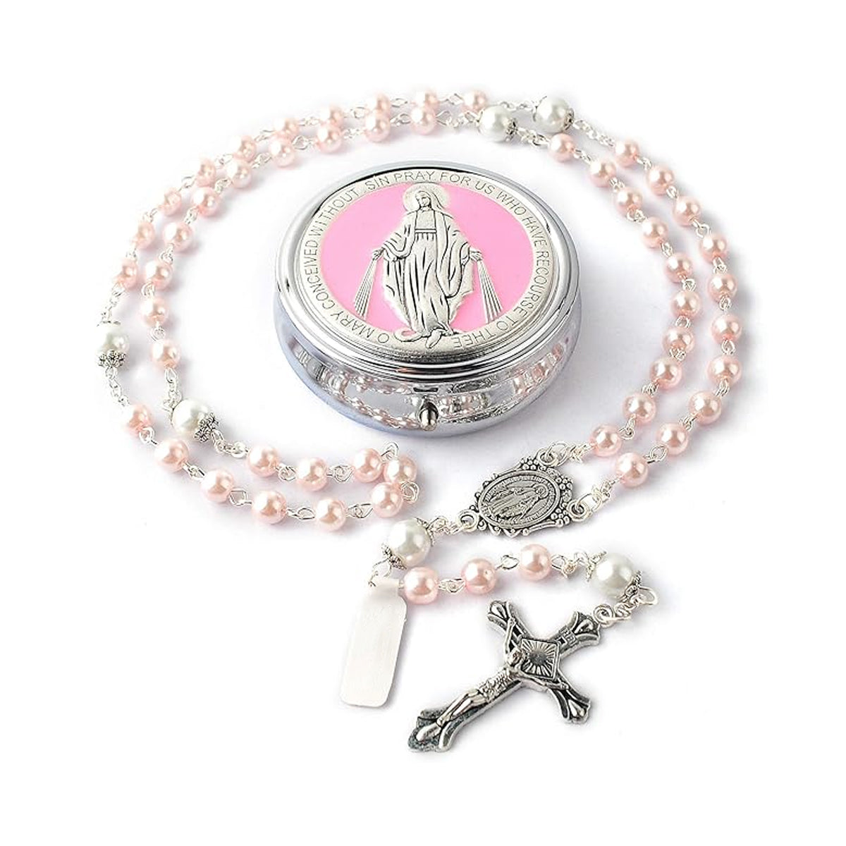 ROSARIO | Miraculous Medal Pearl Rosary with Gift Box