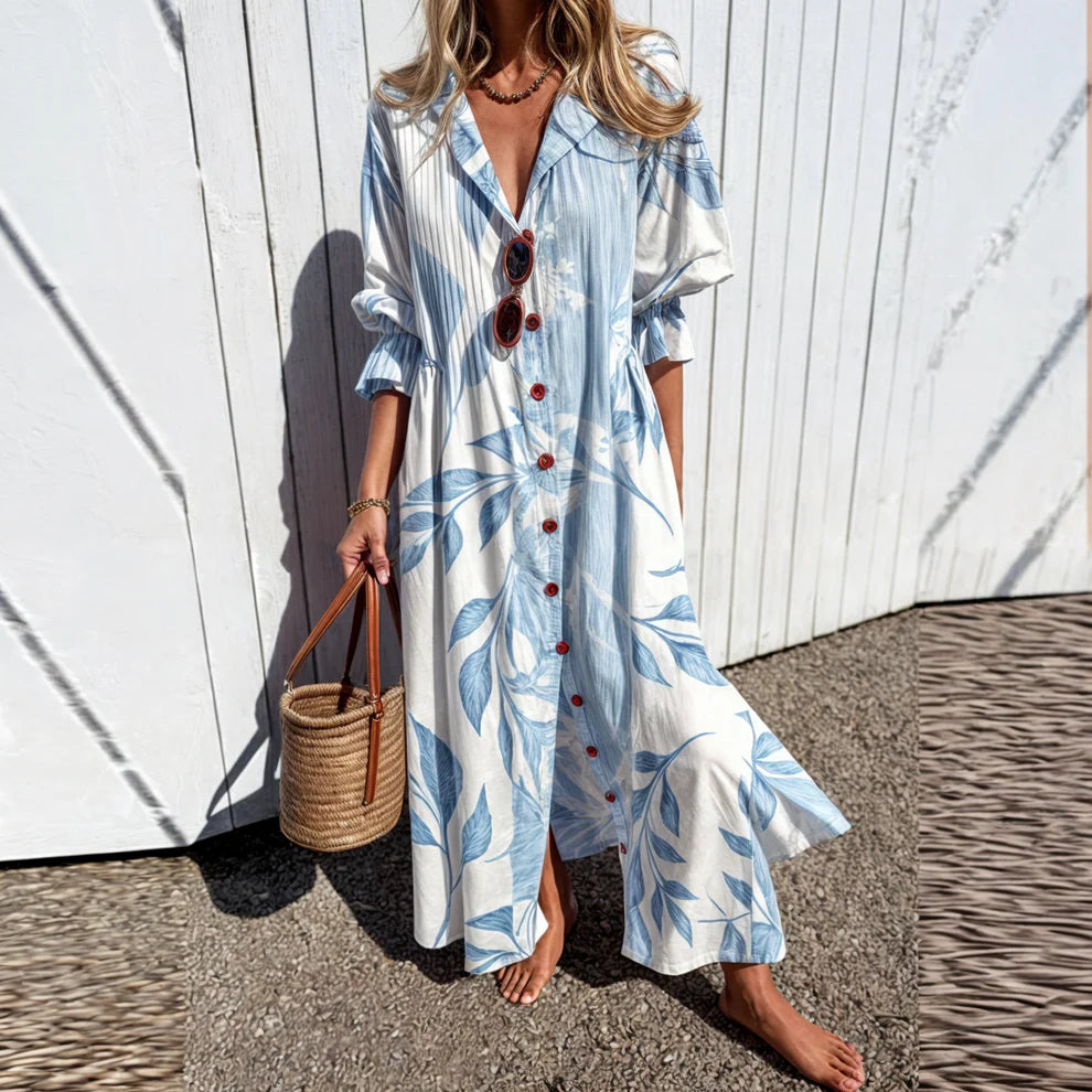 LAVA | Bohemian Puff Sleeve Maxi Dress