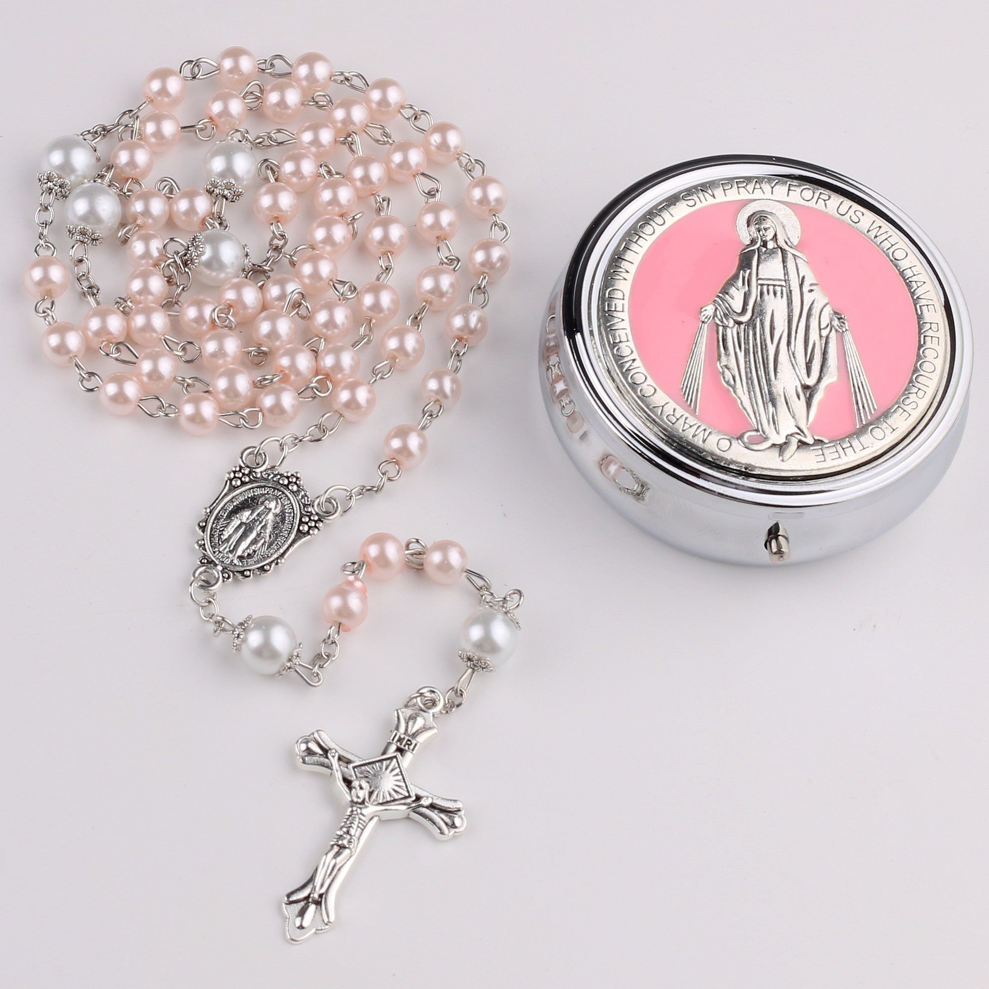ROSARIO | Miraculous Medal Pearl Rosary with Gift Box