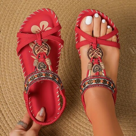 KATHERINE | Boho Flat Sandals