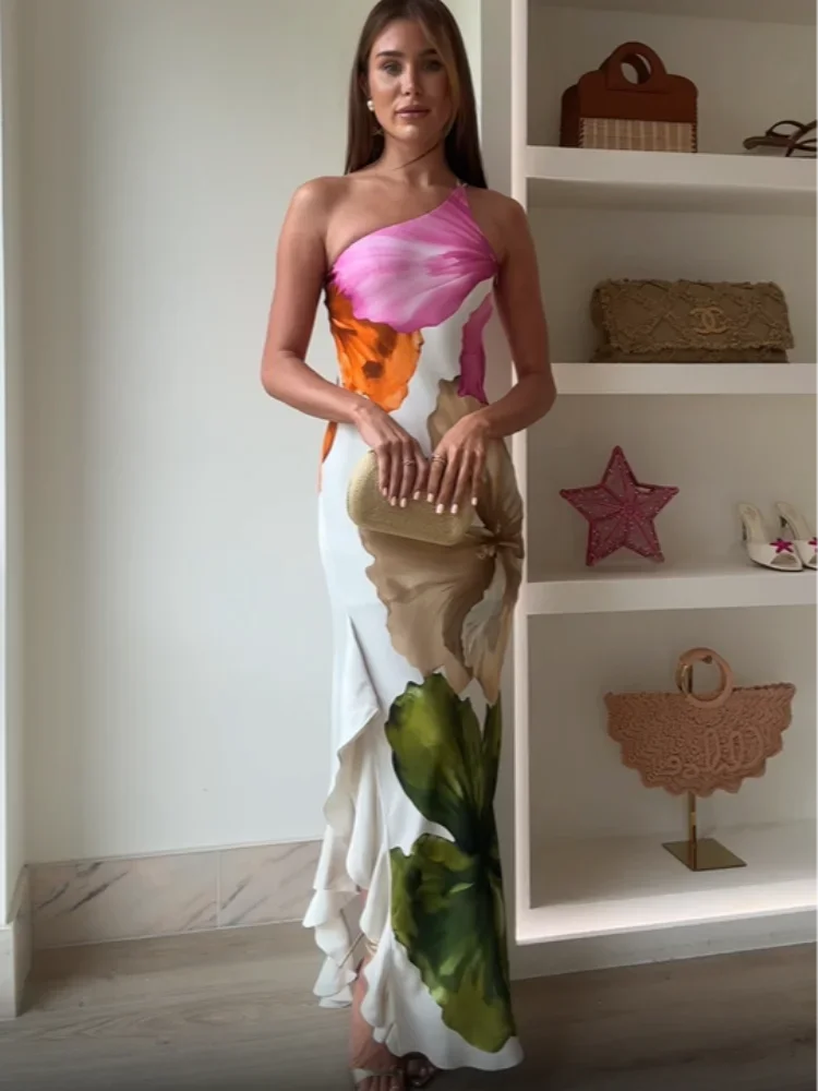 ZARA | One-Shoulder Floral Dress