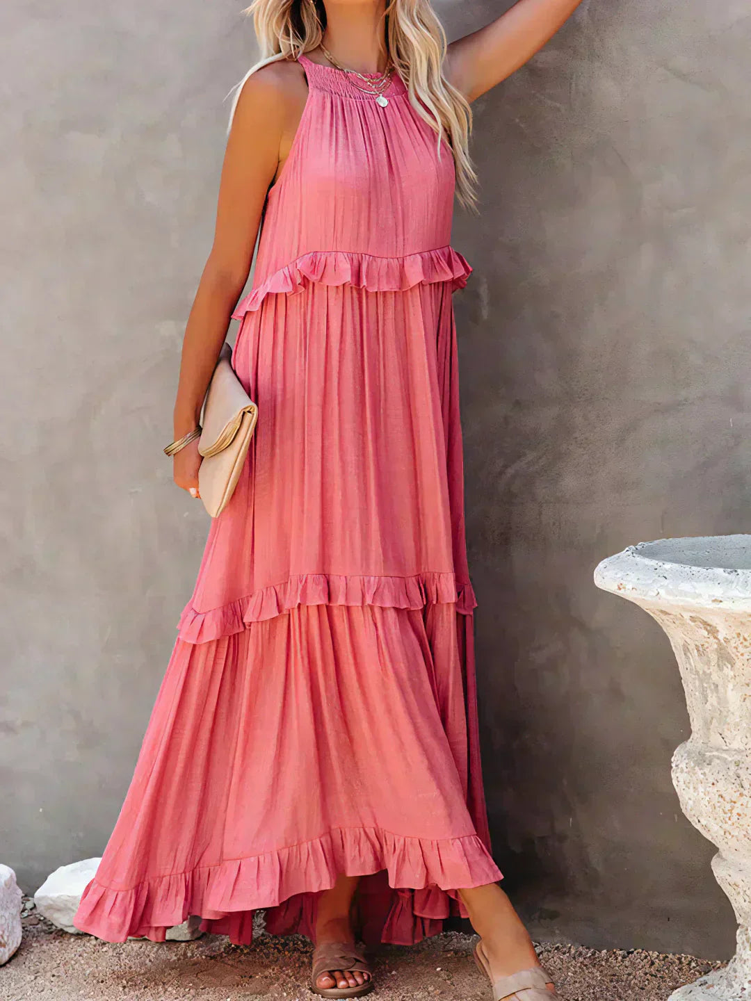 LANDRY | Chic Ruffle Trim Sleeveless Dress