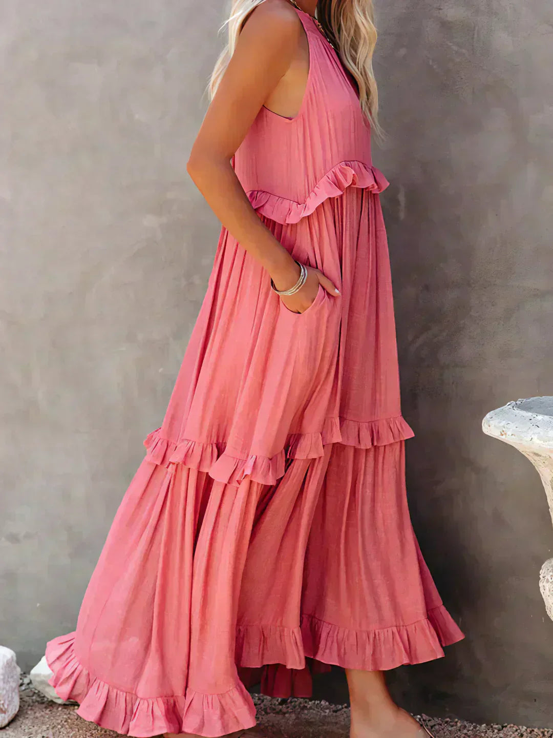 LANDRY | Chic Ruffle Trim Sleeveless Dress