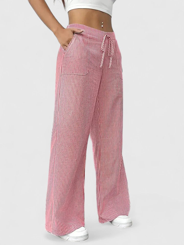 DOMINIQUE | Comfortable wide trousers with elegant details