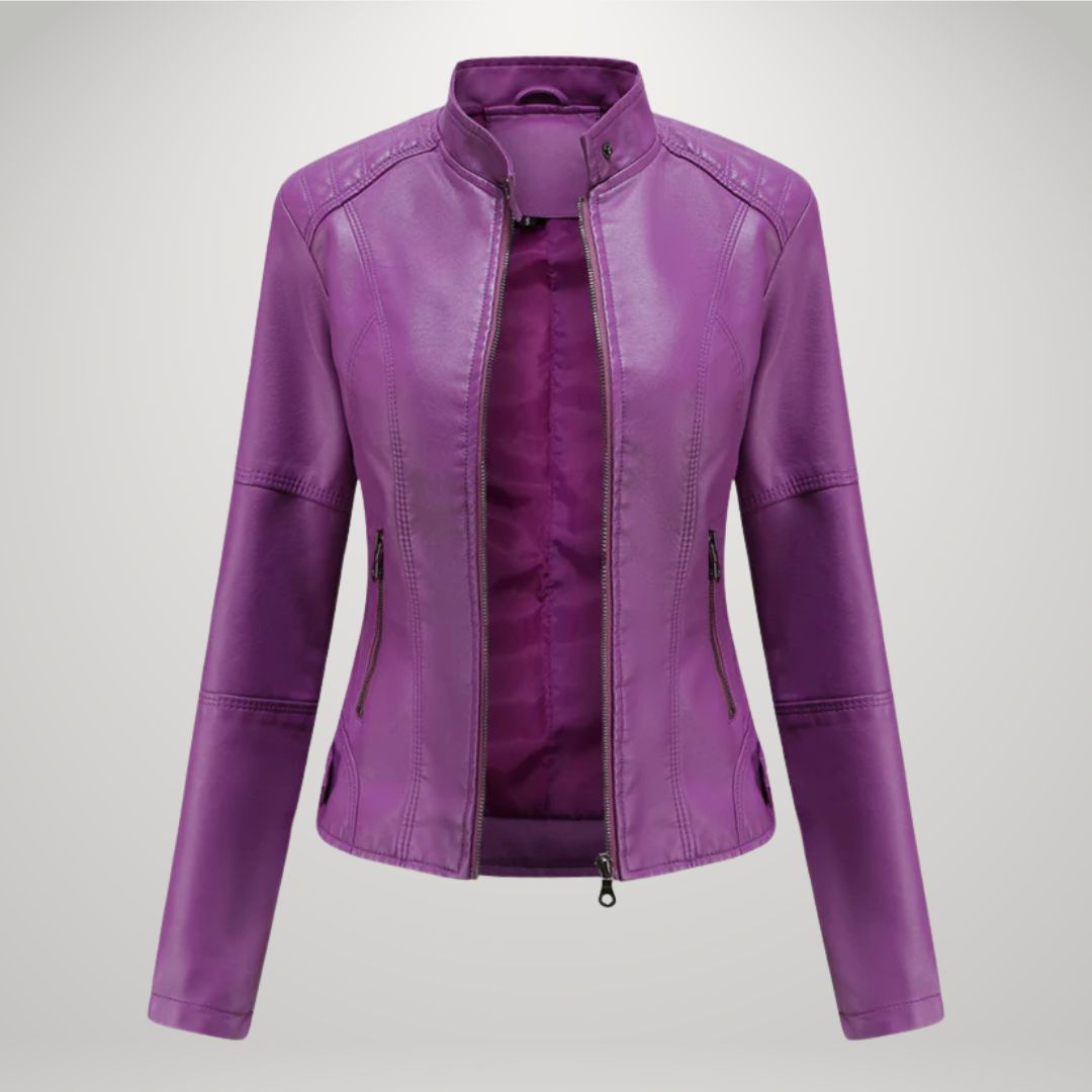 LUCYNA | Faux Leather Biker Jacket
