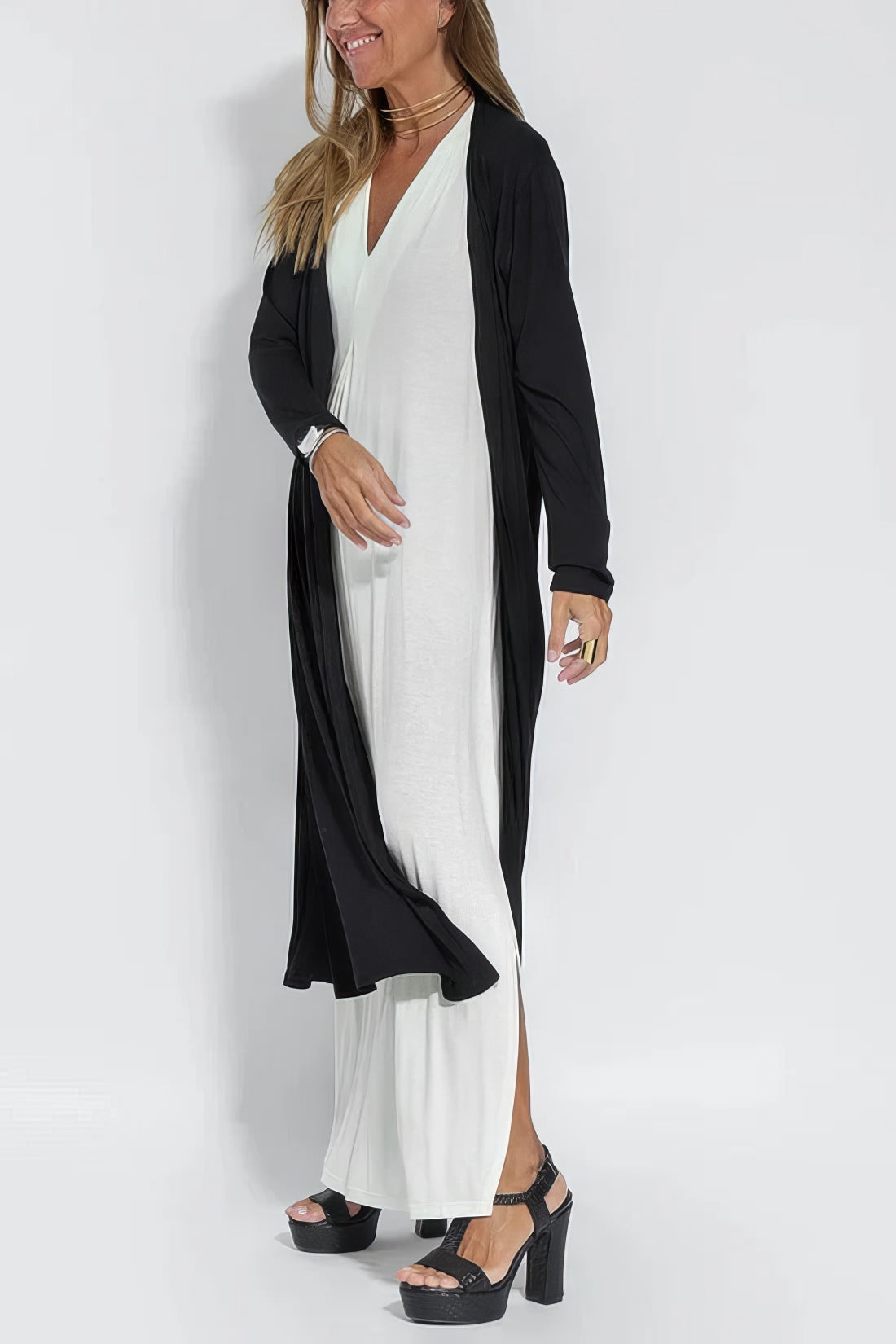 BEATRIZ | Elegant Long Dress with Optional Cardigan