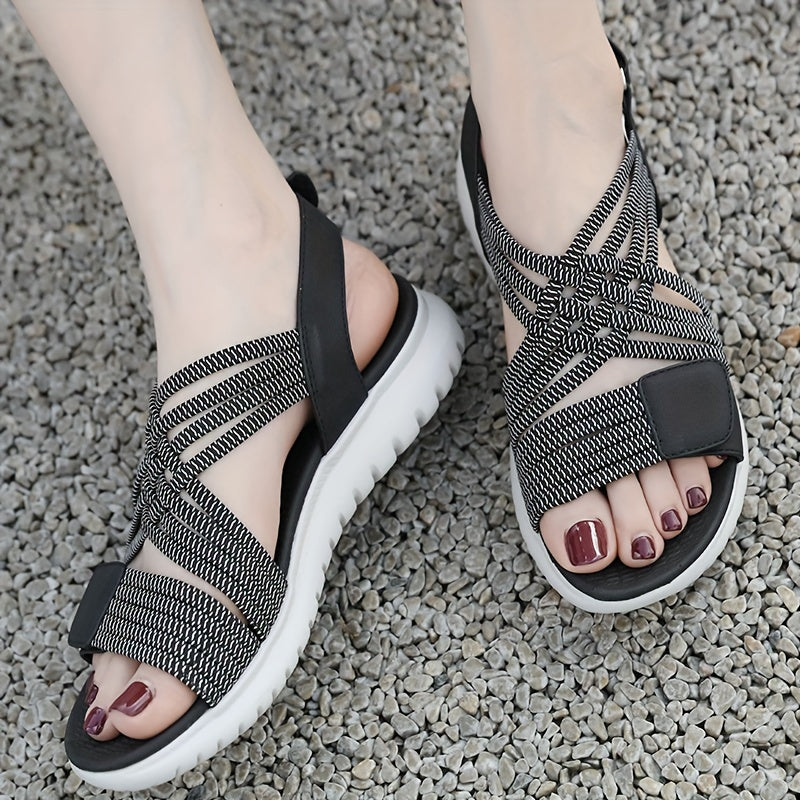 BERLY | Sandals with Woven Strap and Adjustable Fastening