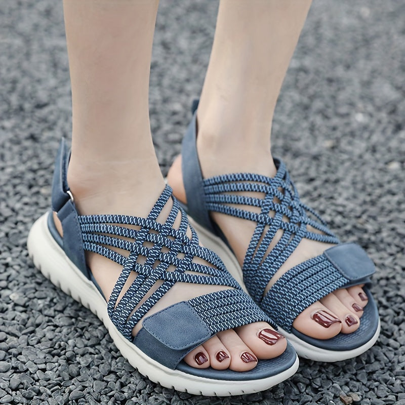 BERLY | Sandals with Woven Strap and Adjustable Fastening