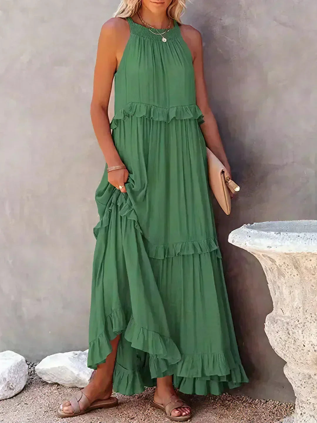 LANDRY | Chic Ruffle Trim Sleeveless Dress