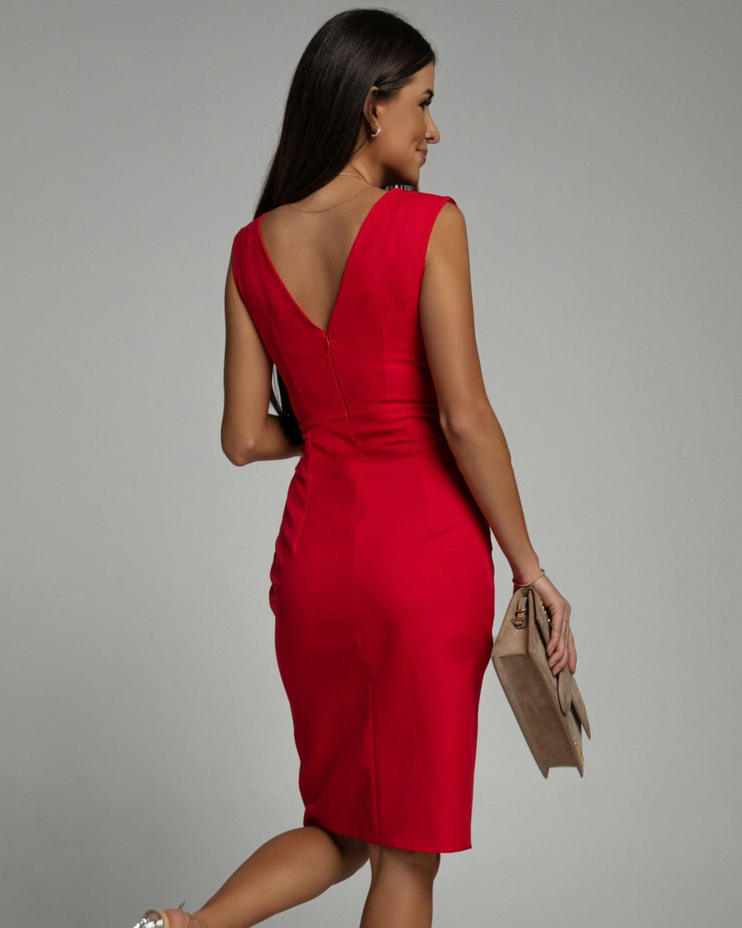 BRENDA | Fitted Elegant Dress with V-Neck