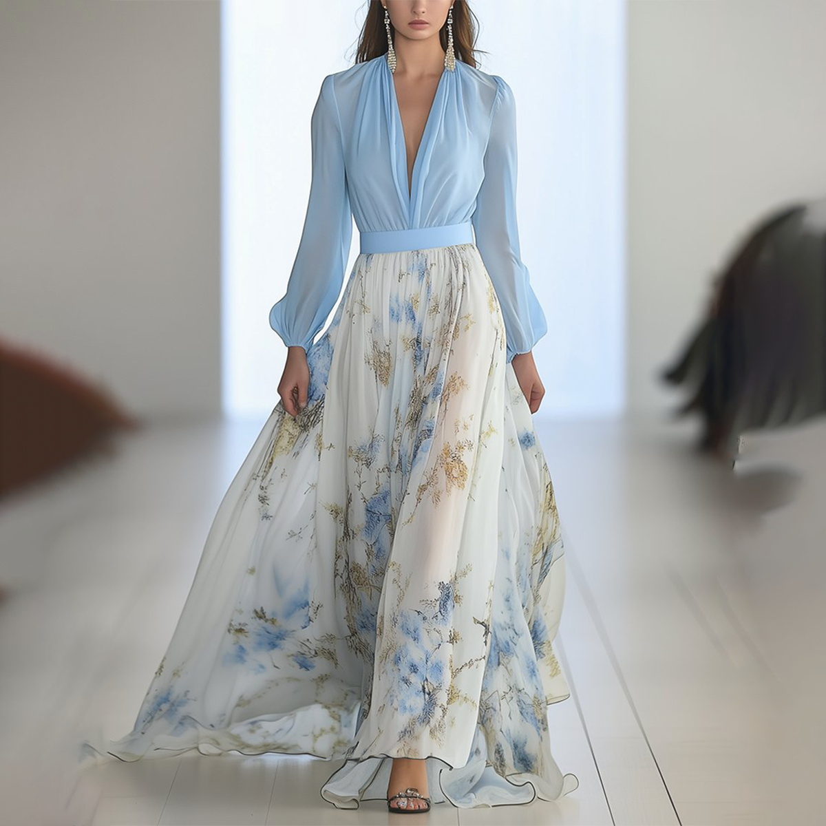 EUGENIA | Elegant Maxi Dress with Floral Print