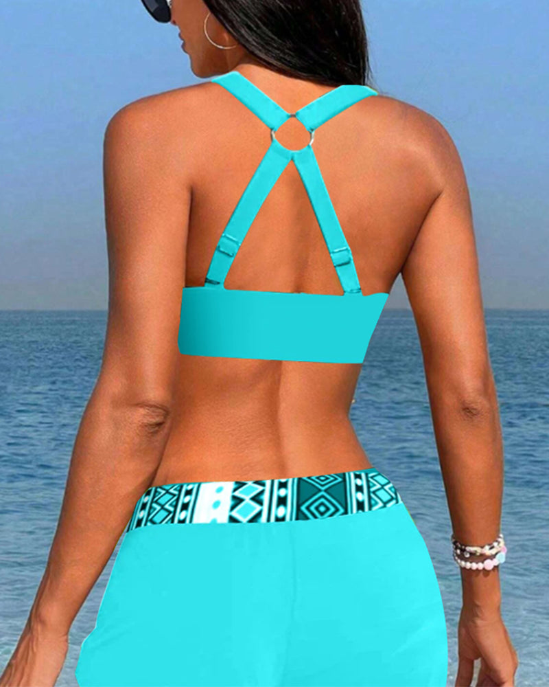 SALO | High-waisted bikini with geometric print