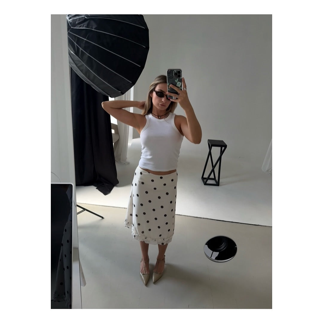 AMIRA | Midi Polka Dots Skirt