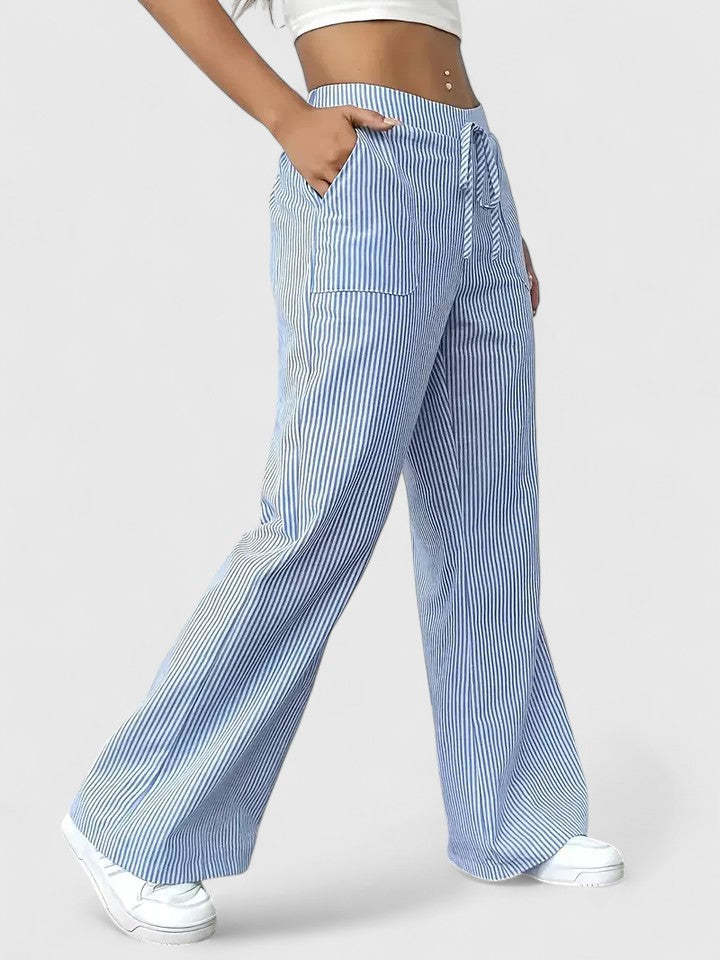 DOMINIQUE | Comfortable wide trousers with elegant details