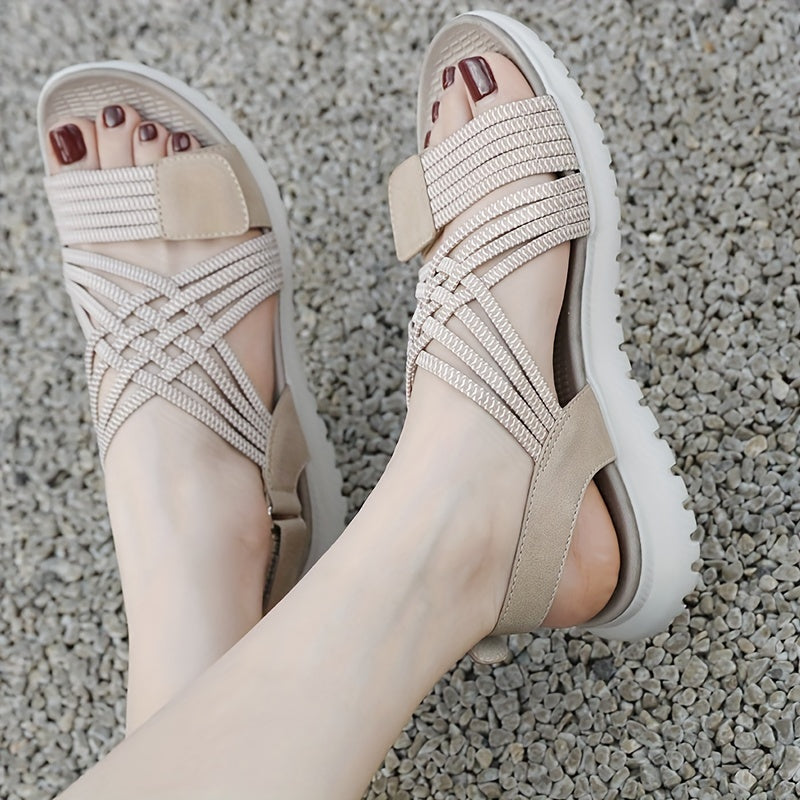 BERLY | Sandals with Woven Strap and Adjustable Fastening