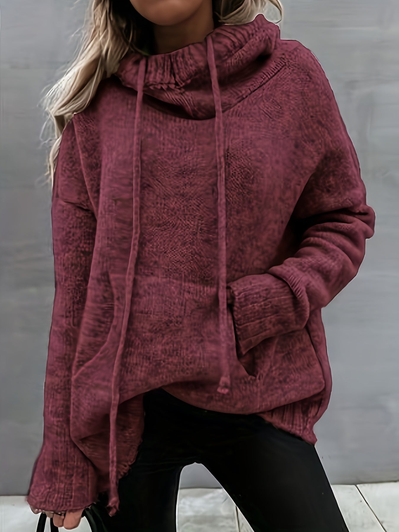 ZELINA | Long Sleeve Sweater with Pocket