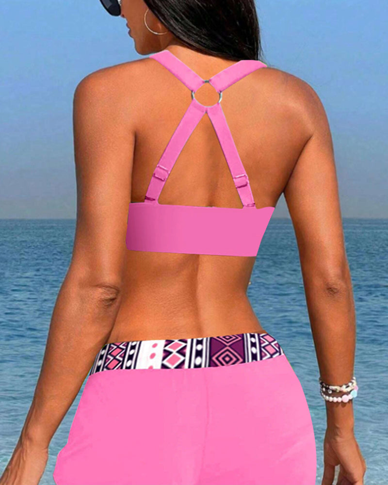 SALO | High-waisted bikini with geometric print