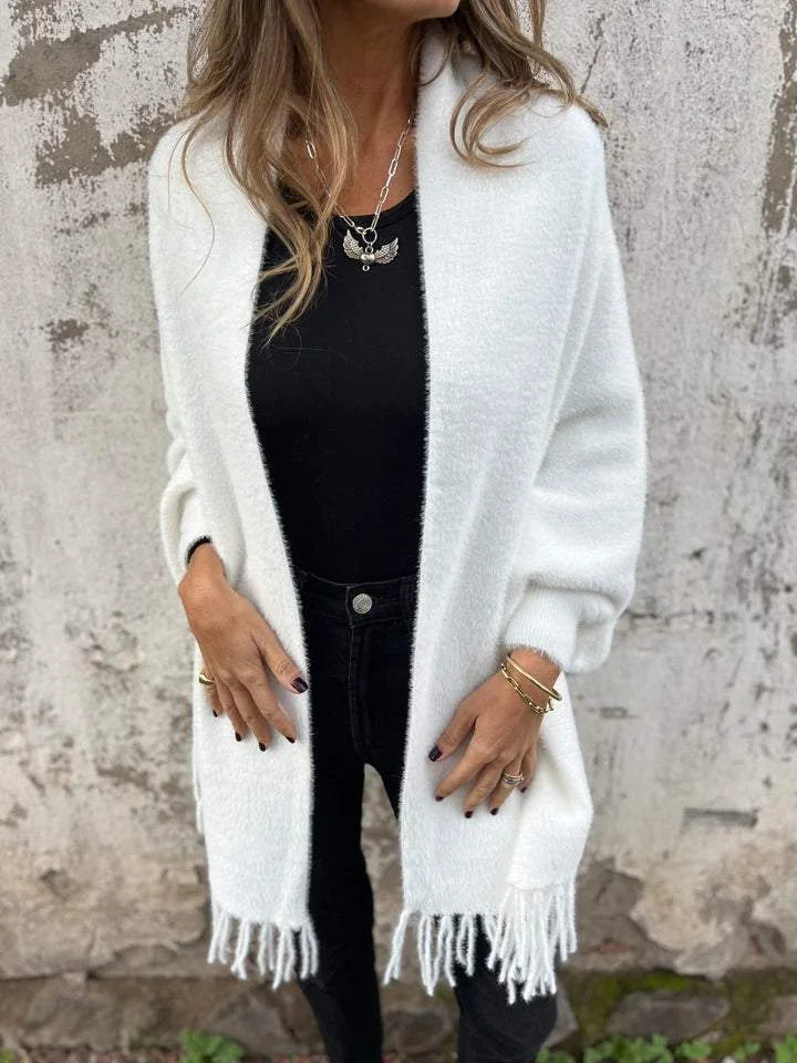 BILA | Long Sleeve Fringed Coat for Everyday Wear