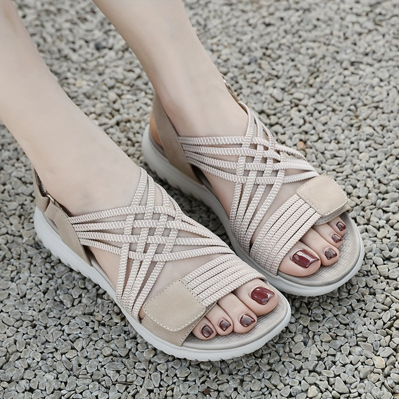 BERLY | Sandals with Woven Strap and Adjustable Fastening