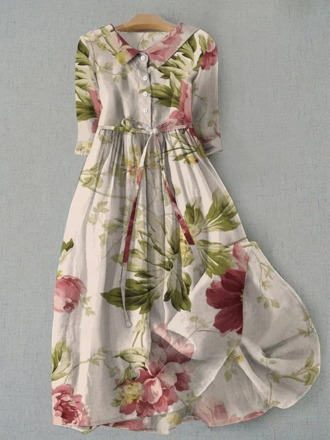 MAYLE | Vintage floral dress with waist drawstring