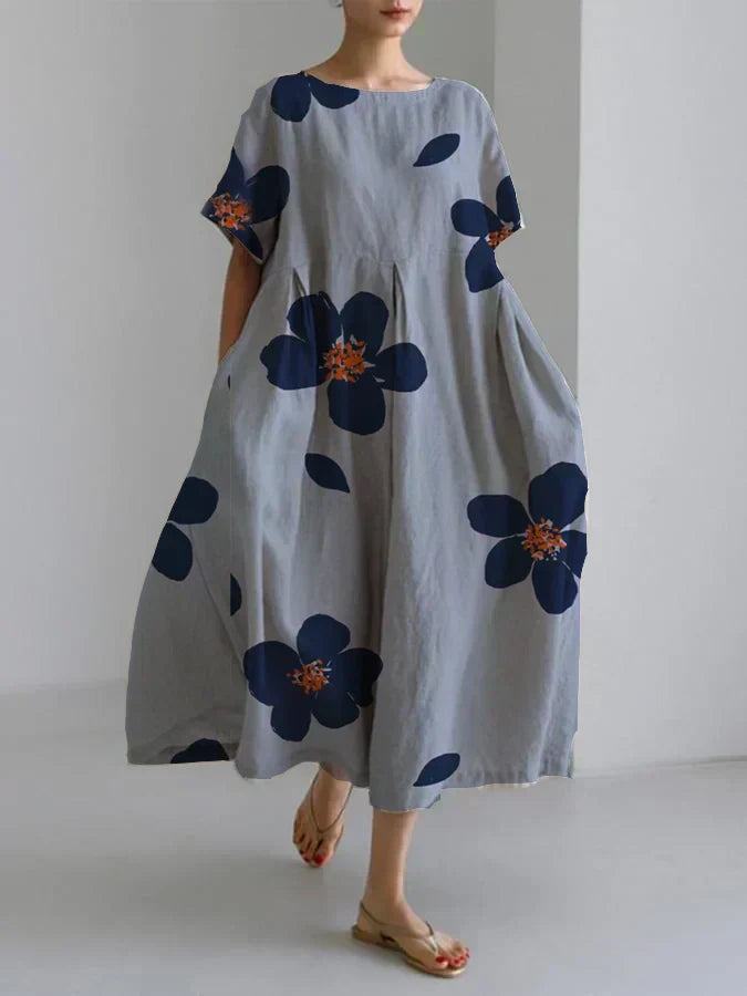 RAFFAELLA | Flowing Viscose Dress with Floral Pattern