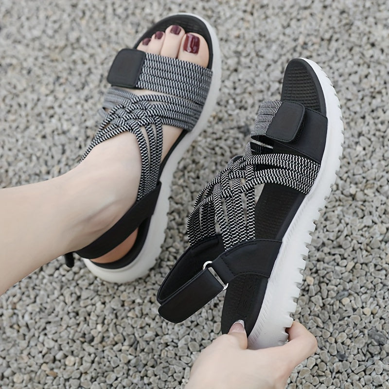 BERLY | Sandals with Woven Strap and Adjustable Fastening