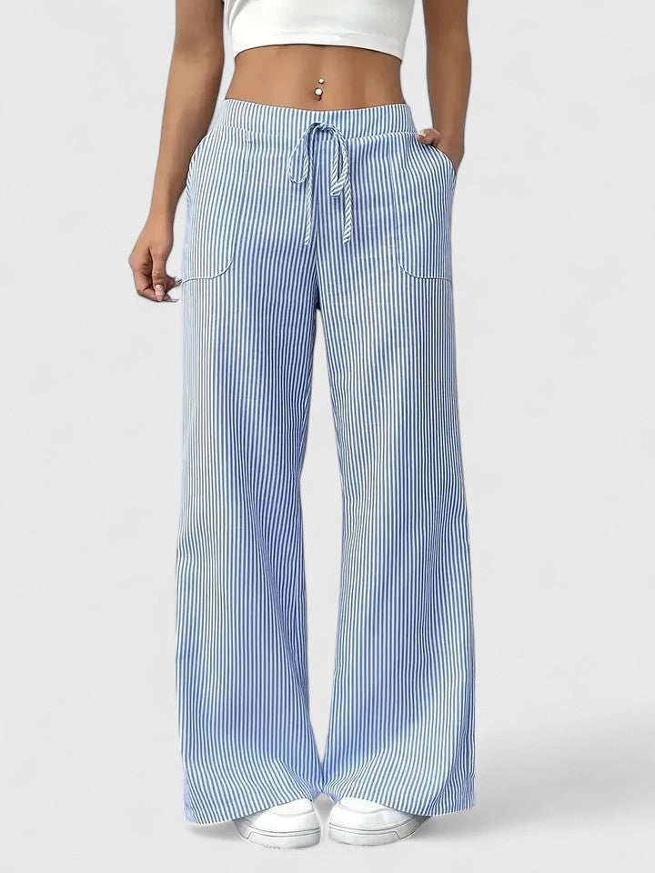 DOMINIQUE | Comfortable wide trousers with elegant details
