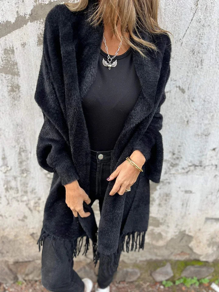 BILA | Long Sleeve Fringed Coat for Everyday Wear