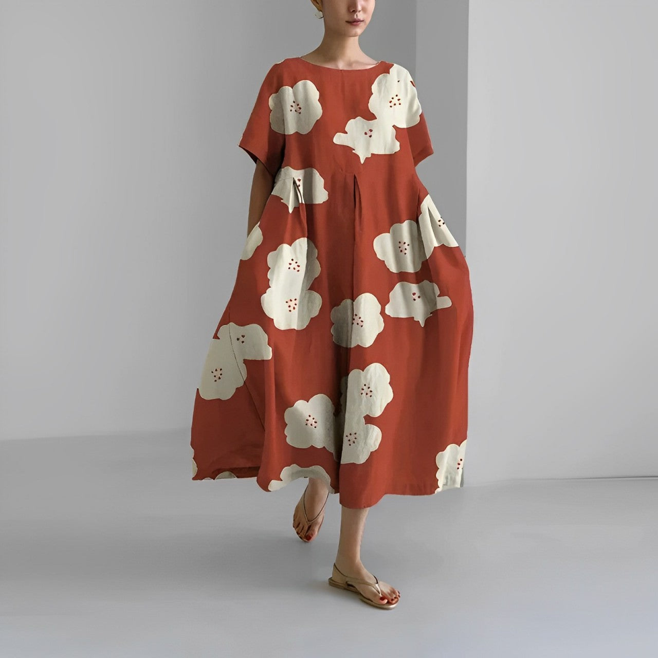 KAPU | Floral Viscose Dress in Boho Style