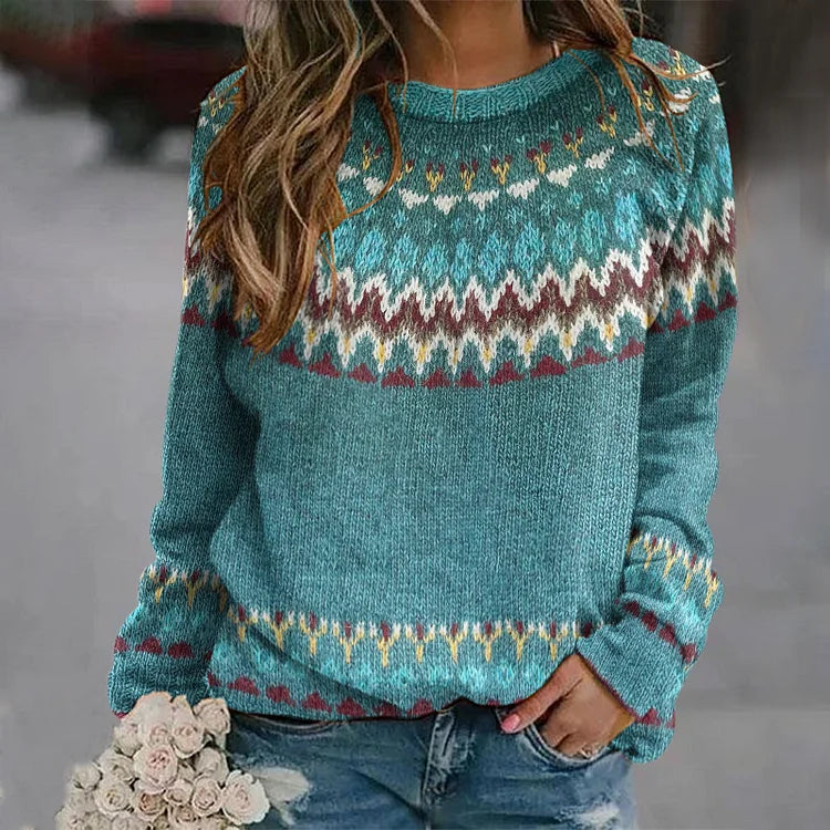 PEYTON | Comfortable Retro Wave Pattern Sweater