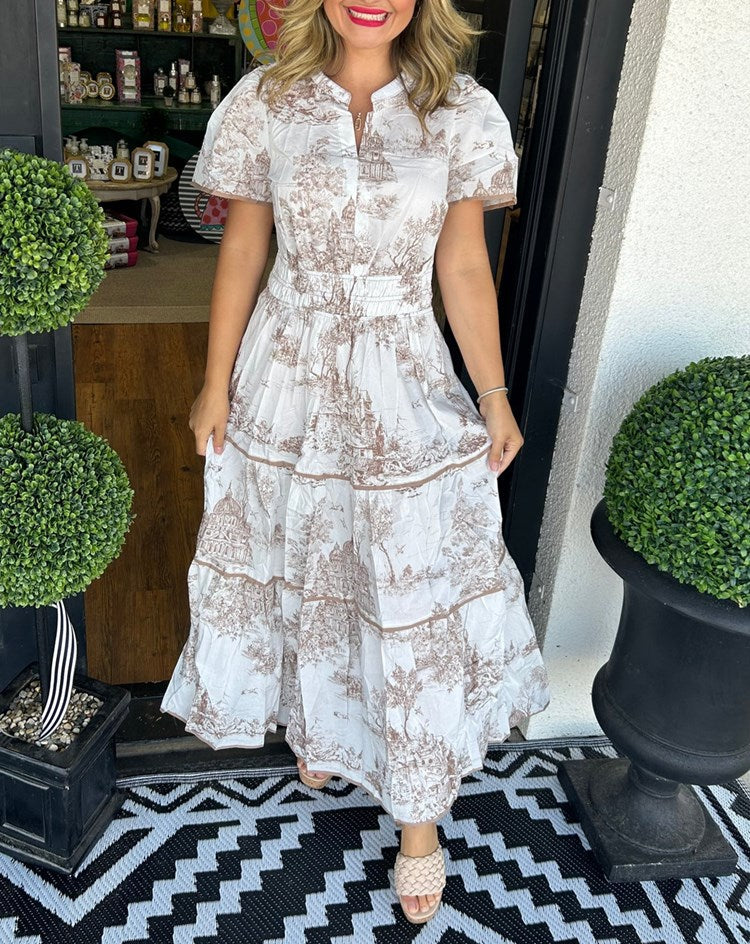 CINDY | Toile Maxi Dress