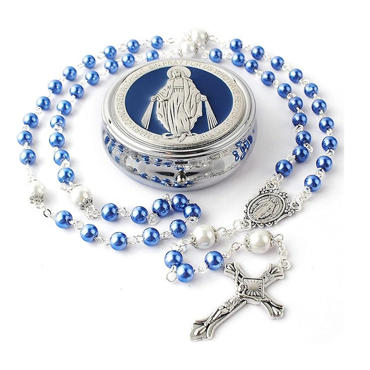 ROSARIO | Miraculous Medal Pearl Rosary with Gift Box