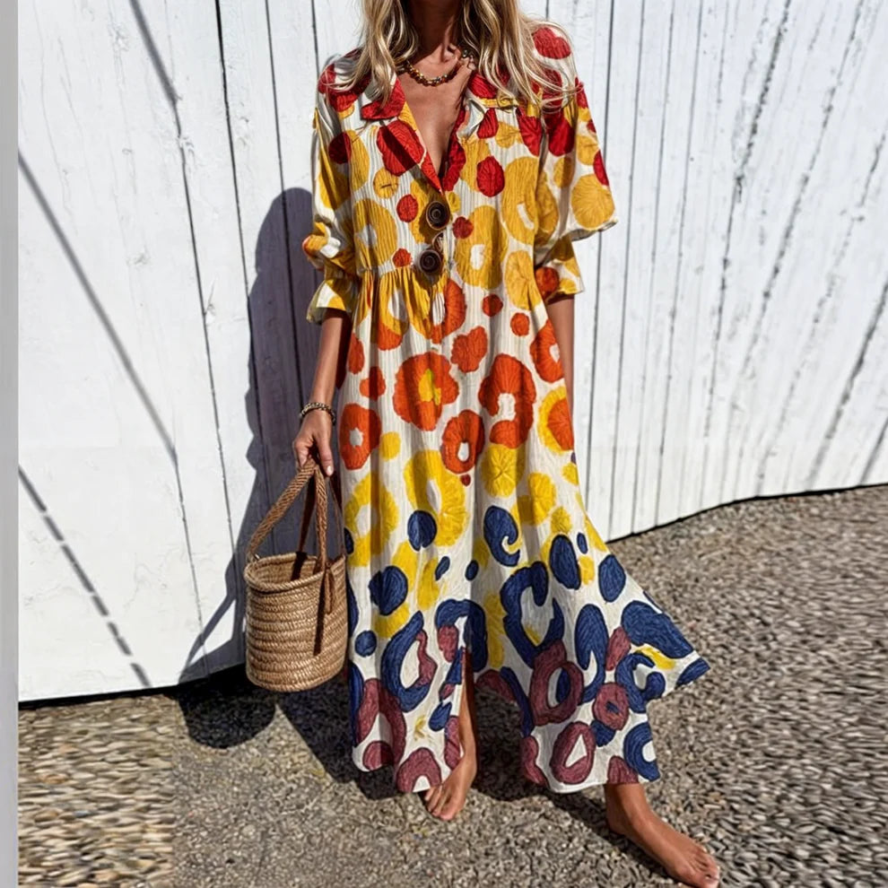 LAVA | Bohemian Puff Sleeve Maxi Dress