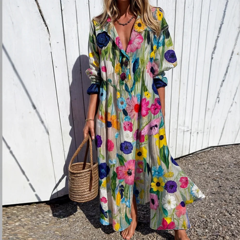 LAVA | Bohemian Puff Sleeve Maxi Dress