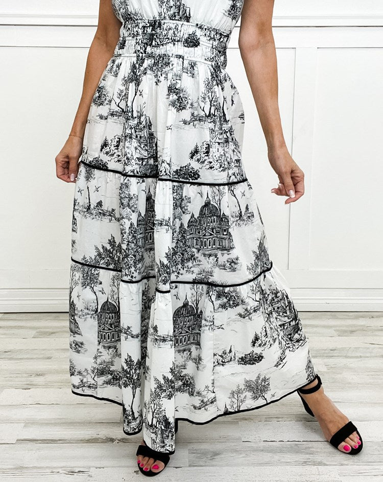 CINDY | Toile Maxi Dress