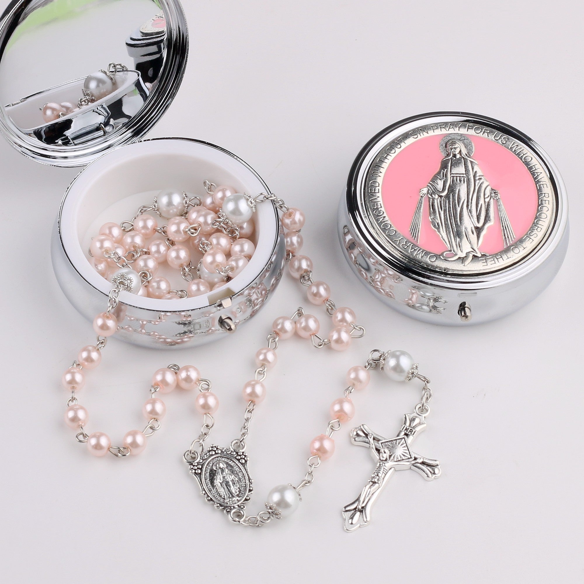 ROSARIO | Miraculous Medal Pearl Rosary with Gift Box