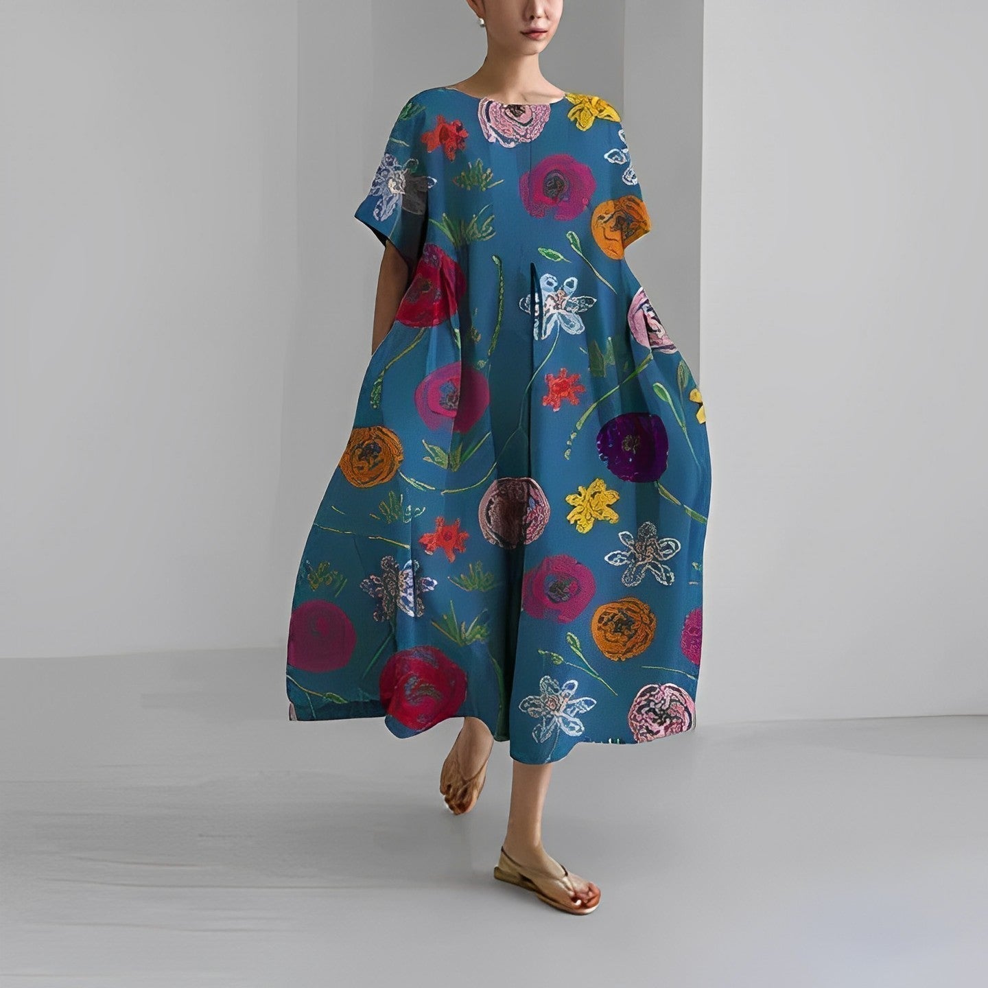 LILOU | Romantic Long Viscose Dress