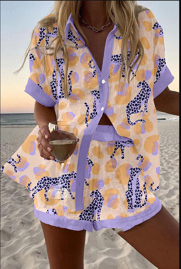 REOLIA | Short Leopard Print Suit
