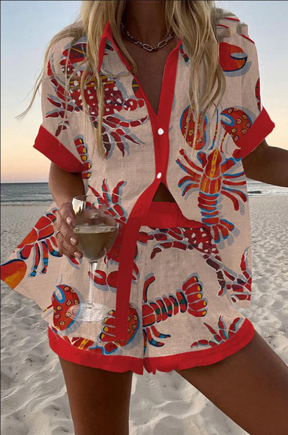 DAPHIRA | Short Lobster Print Suit